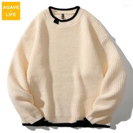 Men's Sweaters Autumn Winter Men O Neck Kint Male Long-sleeve Loose Jacquard Sweater Young Solid Color Bottoming Pullovers