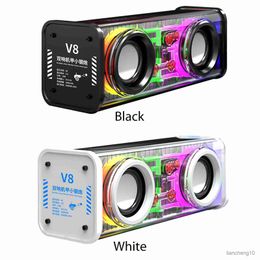 Portable Speakers Dual Speakers High-power Transparent Wireless Colorful Light Bluetooth-compatible 5.0 Party Supplies R230731