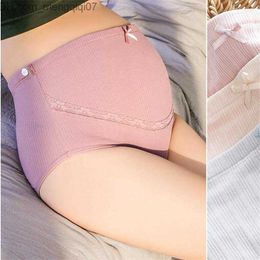 Maternity Intimates Women's Panties 3Pcs/set Pure Cotton Maternity High Waist Double Layer Support Belly Plus Size Seamless Underwear Z230802