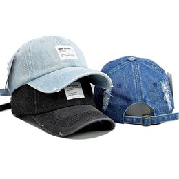 Ball Caps Unisex Design Men Women Jeans Baseball Cap Washed Cotton Denim Hat Retro Casquette Hats Adjustable 230729