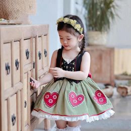 Girl Dresses Spanish Vintage Lolita Princess Dress Bow Lace Embroidery Design Birthday Baptism Party Easter Eid For A2376