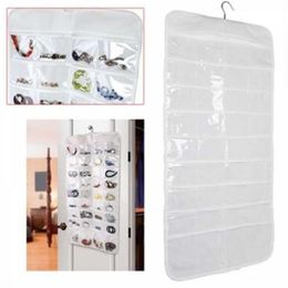 Wall Door Closet Fine Jewellery Accessory Hanger Organiser Ear Ring Necklace Bangle Storage Roll Bag Pouch Canvas 72 Pockets270F