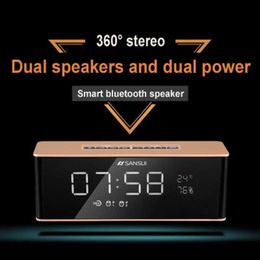 Portable Speakers SANSUI Wireless Bluetooth Portable Column LED Display Clock Alarm Music Centre Supports Playback Sound Bar R230731