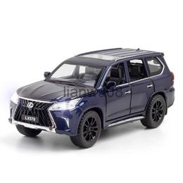 Diecast Model Cars 132 Simulation Lexus Lx570 Alloy Diecasting SUV Offroad Vehicle Sound And Light Pull Back Model Toys For Kids x0731