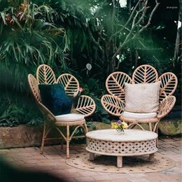 Camp Furniture Creative Petal Wicker Beach Chair Nordic Outdoor Leisure Garden Chairs Retro Modern Courtyard Balcony