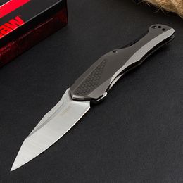 Top Quality KS5500 Assisted Flipper Folding Knife D2 Satin Blade CNC Stainless Steel with Carbon Fiber Handle EDC Pocket Knives with Retail Box