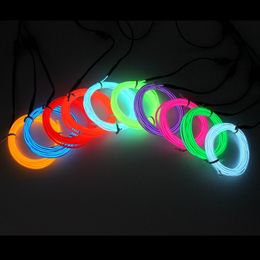 Other Event Party Supplies 123510M EL Wire DIY Flexible Neon Light Glow Rope Tape Cable LED String Light For Party Dance Car Decoration 230731