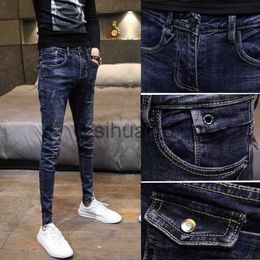 Men's Jeans Fashion 2022 Men's Spring Summer Slim Fit Stretch Skinny Jeans Men Teenagers Cowboy School dents Guy Tight Long Pencil Pants J230728