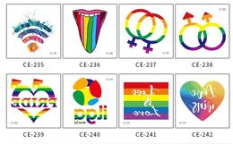 Colorful Rainbow Tattoo Sticker Adult Kids Sticker Face Cosmetic Lovely Body Art Temporary Sticker Party Accessory Boys Girls ToysZZ