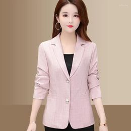 Women's Suits 2023 Blue Thin Suit Coat Spring Autumn Fashion Korean Long Sleeve Blazers Women Jacket Casual Ladies Blazer Tops E390