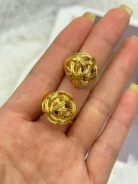 Stud Earrings Timeless Wonder Brass Geo Yarn Ball For Women Designer Jewellery Party Goth Punk Gift Rare Top 2233