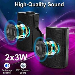 Portable Speakers Pair Mini Portable Stereo Speakers Line Controller Soundbar for Laptop Phone Music Player Clip R230731