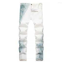 Men's Jeans Hip Hop Graffiti Printed Casual Trousers Men Harakuju Streetwear Fashion Denim Pants For Male Slim Fit