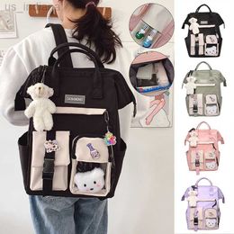 School Bags High Capacity Kaii School Bag Waterproof Candy Colour Backpack Fancy High School Bag Adolescent Girls Cute Travel Rucksack Z230801