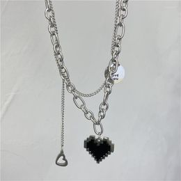 Chains Senior Fashion Women Pendant Necklaces Fine Double Link Chain Metal Heart Party Necklace Jewellery Gift