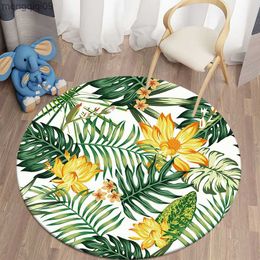 Carpets Green tropical plant leaf print living room bedroom children carpet bathroom decoration doormat Mode R230731