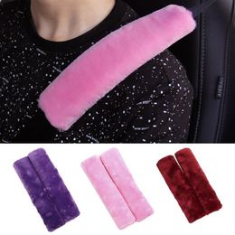 Peices Soft Plush Seat Belt Cover Shoulder Pad Strap Case Comfortable Driving Car Seatbelt Safety Belts & Accessories275n