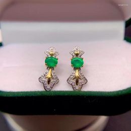 Stud Earrings CoLife Jewellery Vintage Silver For Daily Wear 4 5mm Natural Emerald 925