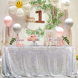 Table Cloth Glitter Sequin Table Cloth Rectangular Table Cover Rose Gold Tablecloth For Wedding Birthday Party Home Decoration Custom Size 230731