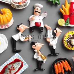 Fridge Magnets Cute 3D Fridge Magnets Kawaii Chef Cartoon Refrigerator Stickers Small Cook Resin Magnetic Fridge Magnet For Home Kitchen Decor x0731