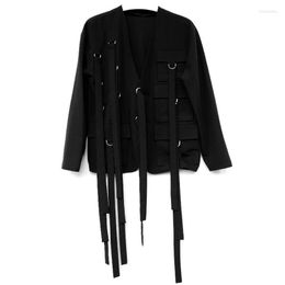 Men's Trench Coats S-6XL 2023 Spring Fashion Personalized Large Size Customizatio Hanging Bandwidth Loose Coat