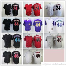 Vintage College Throwback Baseball Jerseys Stitched 24 Yasmany Tomas 44 Paul Goldschmidt 38 Curt Schilling 46 Patrick Corbin Jersey Breathable Sport Shirt