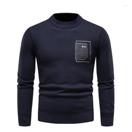 Men's Sweaters Pullover Half High Collar High-quality Slim Sweater Three-dimensional Multi-functional Pocket Knitting M-4XL