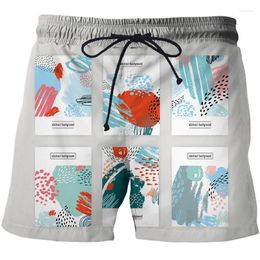 Men's Shorts Brand Abstract Graffiti Art Casual Quick-Drying Mens Swimming Trunks 3D Printed Bathing Beach Short Pants Swimwear