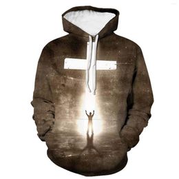 Men's Hoodies 2023 Christian Jesus Hoodie 3D Printed Unisex Streetwear Cross Oversize Autumn Tops