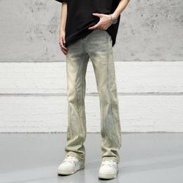 Men's Jeans Fit Mens Vintage Streetwear Summer Casual Distressed Trousers Slim Autumn Fashion Skinny High Street Y2k Style Denim Pants