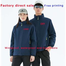 Men's Trench Coats Charge Clothes Work Customised Printed Logo Waterproof Windproof Coat Jacket