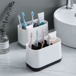 Toothbrush Holders Multi-funct Toothbrush Toothpaste Holder Case Shaving Makeup Brush Electric Toothbrush Organiser Stand Box Bathroom Accessories 230731