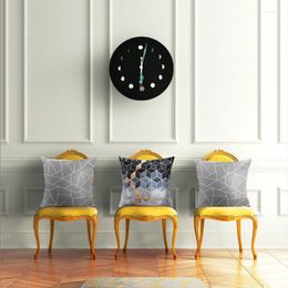 Wall Clocks Wooden 3D Clock Modern Moonphase Design Luminous Hanging Quiet Glowing In Dark Living Room Decoration Moon Decor