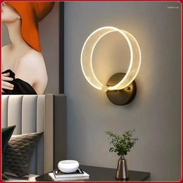 Wall Lamp Modern LED Round Simple Acrylic Interior Decoration Lamps Bedroom Bedside Living Room Aisle Light