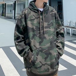 Men's Hoodies Camouflage Hooded Harajuku Style Military Pullover Loose Casual Couple Coat Vintage Pockets Streetwear For Man