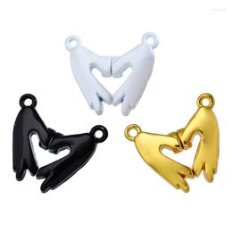 Charms 2 Pairs Finger Heart Magnetic Clasps For Handmade DIY Bracelet Necklace Magnet Clasp Connector Buckle Fasteners Accessories