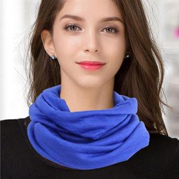 Scarves Woman's Solid Color Double Layer Knitted Zipper Storage Pocket Warm Scarf Winter Neck Protection Fake Collar Pullover Shawl B10