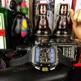 Luxury Mechanical Watch Richar Mills Rm11-03 Swiss Automatic Movement Sapphire Mirror Imported Rubber Watchband VXHQ8