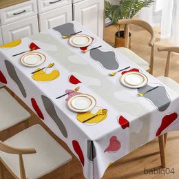 Table Cloth Waterproof and Oil Resistant Tablecloth High-end Tea Table Cloth Dining Table Mat Impermeable Table R230731