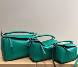 HDMBAGS Deigner Genuine Leather Handbag Shoulder Bucket Woman Bag Puzzle Clutch Tote Crobody Geometry Square Contrat Color Patchwork 826