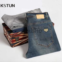 Men's Jeans KN Jeans Men Retro Blue Straight Regular Fit Business Casual Denim Pants Men's Jeans Long Trousers Vintage Jeans Oversize 40 J230728