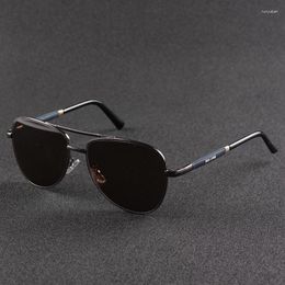 Sunglasses Aviation Men Glass Sun Glasses For Man Natural Crystal Stone Lens Anti Scratch Brown UV400