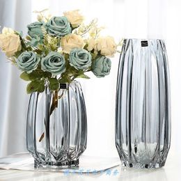 Vases Creative Large Glass Bottle Transparent Home Decor Hydroponic Terrarium Lily Rose Vase Living Room Flower Decoration 230731