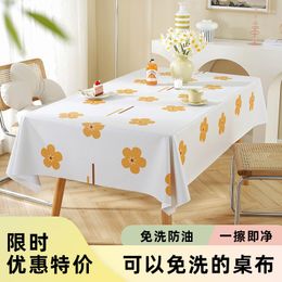 Table Cloth PVC Oil-resistant And Waterproof Tablecloth Student Desk Mat Washable Scald Resistant Tea