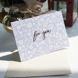 Greeting Cards 12 set gold theme for you flowers Card leave message cards greeting card valentine Christmas Party Invitation with envelope 230731