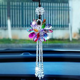 Car Hanging Ornaments Auto Beautiful Crystal Hanging Pendant Rear View Mirror Car Decoration Car Styling Accessories292E