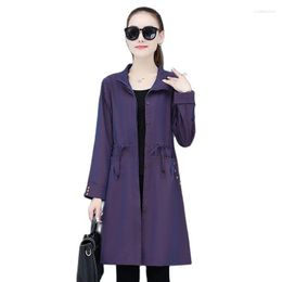 Women's Trench Coats Windbreaker Long Slim Loose Coat 2023 Fashion European And American Style Middle-aged Elderly Spring