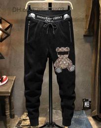 Men's Pants Rhinestones Skeleton Pants European Design Men's Fashion Street Pants Ultra Thin Trousers Z230801