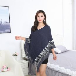 Scarves 2023 European And American Large Size Tassel Irregular Inverness Pullover Cloak Women's Clothing Wholesale Warm