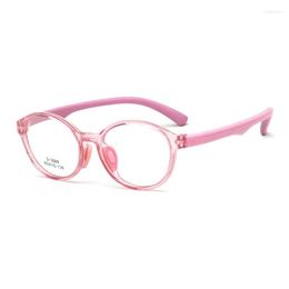 Sunglasses Frames Comfortable Lovely Kids Myopia Eyeglasses Round Children Plain Mirror AC Lens Exquisite Retro TR090 C018